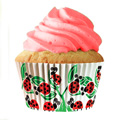 Wonderful Ladybug Design with great colors that will accentuate your party decorations and make every table look festive.  These are heavy duty baking cups that do not require a muffin pan.  Just place on a baking sheet, fill half the cup for a flat top look which is easy to decorate.  Baking cups also fit standard muffin tins.  Oven, microwave and freezer safe, meet FDA and European safety standards.  Made in Sweden.
