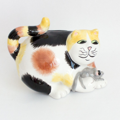 Calico Kitten and Mouse Piggy Bank