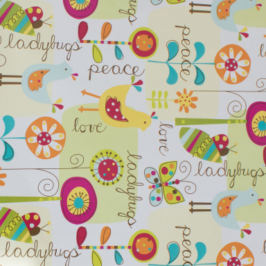 Ladybug and Butterfly Wrapping Paper (30 by 60 inches, folded)