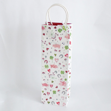 Lucky Ladybug Wine and Bottle Gift Bag