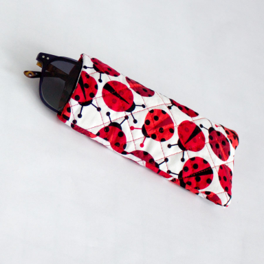 Ladybug Quilted Eyeglass Case