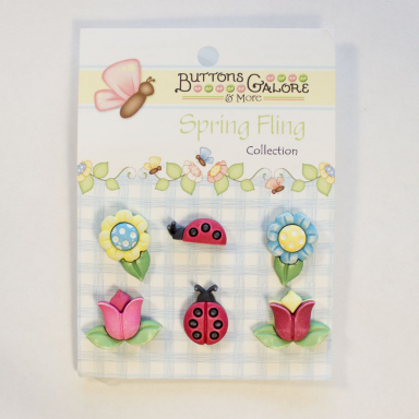 Ladybug and Flower Buttons