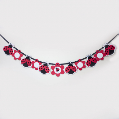 Ladybug Fancy Customizable Ribbon Banner