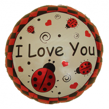 Love Bug Ladybug Mylar Balloon 18 inches (flat)