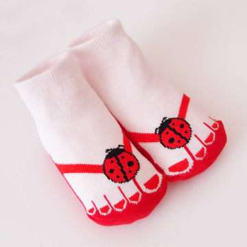 JazzyToes Ladybug Flip Flops Socks (12-24 months)